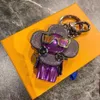 Carta de designer Carteira Keychain Tecking Fashion Pingled Chain Chain Charm Brown Flor Mini Bag Tinket Gifts Acessórios JONE275F