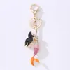 Requintado Cristal Sereia-Merma Sea-Maid Keychain Chaves Titular Rhinestone Bag Pingente Keyrings Jewelry Gift Hsj88