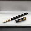 Arvfrämjande - Högkvalitativ låg serie Black Classic Fountain Pen Roller Ball Pen Exquisite Snake Clip Office Schoo275Z