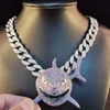 Big Size Shark Pendant Necklace For Men 6IX9INE Hip Hop Bling Jewelry With Iced Out Crystal Miami Cuban Chain fashion jewelry 210721