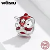 Wostu Red Lion Dance Beads 100％925スターリングシルバージルコンチャームフィットオリジナルブレスレットペンダントシルバー925ジュエリーメーカーCTC086 Q0531