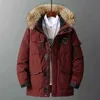 Inverno caldo uomo Parka cappotto addensare collo di pelliccia con cappuccio giacca da uomo casual manica lunga cerniera abbigliamento outdoor giacche maschili 211216