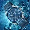 WWOOR Sports Business Watches Mens Luxury Blue Steel Mesh Quartz Wristwatch Waterproof Fashion Chronograph Reloj Hombre 210527