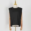 Solid Loose O-neck Sleeveless T-shirts Women Simple Casual Japanese Summer Tee Shirt Office Lady Mujer Camisetas 13A236 210525