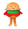 Halloween bonitos hambúrgueres mascote traje de alta qualidade personalizar o pé dos desenhos animados pelúcia anime tema caráter adulto tamanho Natal carnaval fantasia vestido