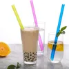 Drinking Straws 100pcs /bag Clear Colorful Black Individually Wrapped Milk Tea Drinks For Pearl Bubble Holiday Jumbo Event Party