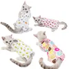 Dog Apparel Cartoon print Breathable Cat Surgical Recovery Suit Pet Sterilization Surgery Wear Anti Licking Wounds clothes