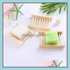 Aessories & Gardenportable Dishes Natural Wood Tray Dish Storage Bath Shower Plate Home Bathroom Wash Soap Holder Organizer Lx1666 Drop Deli