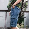 Mens Denim Cargo Shorts Jeans estivi Uomo Casual Baggy Big Size 42 44 46 48 Bermuda Masculina Moda maschile Cotone Uomo Short New H1210