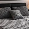 Waterdichte matras bed cover Luxe ingerichte laken beschermer bedspread grijs rood koraal fleece dikke zachte pad voor slaapkamer C0223