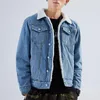 Men's Jackets D2599Mens Winter Denim Mens Fashion Casual Boutique Solud Outerwear Wool Liner Thcker Warm Jean Coats