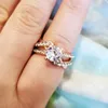 Fashion Women Ring Luxury Crystal Zircon Engagement Rings Accessories Female Wedding Jewelry