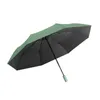 Solid Color Three Fold Automatic Parasol Sunshade Dual Purpose Windproof Travel Rain Men Lightweight Folding Umbrellas