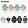 Sanda Sports Quartz Men's Watch Kalender Kronograf Lysd Led Digital Display Mäns Vattentät s Shock Multifunktionell Watch G1022