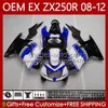 Kawasaki Ninja Ex ZX 250R EX250 ZX250 R 2009 2010 2011 2012 Bodywork 81NO.155 ZX250R 화이트 블루 BLK EX250R 08-12 ZX-250R 08 09 10 11 12 OEM 몸