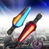 2Pcs 24 LED Dual Color Guide Motorcycle Brake Light Waterproof Turn Signal Indicator Lamp Daytime Running Lights Integration