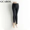 GCarol Dames Fleece Legging Gedrukt Doek Label Sleamless Fitness Winter Rabbit Pluche Thermische Legging Koude Weerstand onder nul 211117