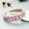 2021 Baroque Vintage Pink Yellow Black Purple Headband Women Gemstone Decor Hairband Tiara Hair Accessories For Wedding Party