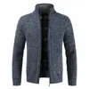 Mężczyźni Jesień Grube Moda Biznes Dorywczo Sweter Cardigan Marka Slim Fit Dzianiny Znosić Ciepły Zimowy Jumper 210909