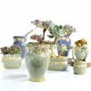 Suculentas Plantas Flowerpot PEQUENO E MÉDIO VASO VASO RETRO Floral Flor Pote Creative Crafts Desktop Ornaments Decoração Plantador 210922