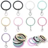 Glitter Silicone Porte-clés Bracelet Porte-clés Titulaire Sport Bracelet Rond Porte-clés Femmes Filles Bijoux De Mode 9 Couleurs En Option AT4930