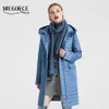 MiEGOFCE Coleção Mulheres Primavera Casaco Elegante Casaco com Lenço e Patch Bolsos Proteção Dupla De Wind Parka 210819