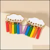 Ohrstecker Schmuck Koreanische Nette Wolke Regentropfen Colorf Legierung Quaste Ohr Tropfen Frauen Mädchen Geschenk Gold Baumeln Ohrring Mode Assories Deliv