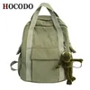 HOCODO, nueva mochila de nailon resistente al agua de Color sólido para mujer, mochila escolar sencilla para adolescente, bolso de viaje de hombro, mochila escolar Y0804