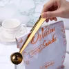 Colher de café aço inoxidável colher bolsa multifuncional vedação de clipe de leite pó Temperamento líquido Medição de colheres de cafeteira longa Durável Mantenha fresco DH8761