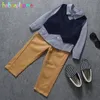 3PCS/0-18Months/ Frühling Herbst Neugeborenen Baby Jungen Kleidung Gentleman Anzug Weste + Plaid T-shirt + Hosen infant Kleidung Sets BC1060 210309
