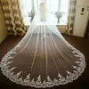 Bridal Veils Voile Mariage 200 CM Lace Edge White Ivory Cathedral Wedding Veil Long Women Accessories Veu De Noiva