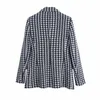 Doujili Elegante Dames Office Coat Double-Breasted Vintage Lange Mouw Zelfkweek Revers Hoge Kwaliteit Suit Jacket voor Dames X0721