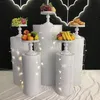 Grand Födelsedag Bakgrund Metal Decor Rack Stand Cake Pillar Cylinder Pedestal för Party Hotel Bar Shop Flower Dessert