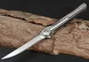 Новый Высокий Количество Флиппера Складной нож D2 Satin Drop / Tanto Point Blade TC4 Титановый сплав ручки шарикоподшипника Быстрый открытый EDC карманные ножи