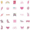 50 Stück gemischte Graffiti-Skateboard-Aufkleber, rosa Mädchen-Herz-Kritzeleien für Auto, Laptop, Kühlschrank, Helm, Pad, Fahrrad, Motorrad, PS4, Buch, Gitarre, PVC-Aufkleber