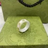 2021 luxury ring ceramic rings love pattern plated 18K gold fashion couple ring matching gift box