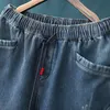 Johnature Winter losse comfortabele allmatch volledige lengte verdikking pluche denim broek nieuwe casual retro vrouwen rechte broek 201012