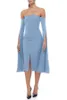 Ocstrade Sommer Vestidos Bandage Trend Frauen Mode Blau Off Schulter Kleid Bodycon Promi Abend Party 210527