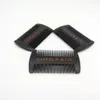 MOQ 100 pcs Men Black Hair Beard Comb in Gift Pouch Bag Custom LOGO Fine & Coarse Teeth Wooden Combs for Men's Grooming