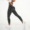 Yoga Kıyafet Camo Dikişsiz Tayt Yüksek Bel Atletik Egzersiz Spor Bouny Push Up Pantolon Kadın Spor Giyim Spor Legging Activewear