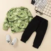 Euro American Boy Clothing Set Long Sleeve Dinosaur Letter Print Sweatshirt + Pants Autumn Cotton Soft Kids clothes Two Piece sets M3764