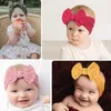 16 * 9 cm Miękkie wygodne noworodka Pasiasta opaska Solid Color Handmade Bowknot Infant Elastyczny Hairband Dzieci Dzieci Nakrycia głowy