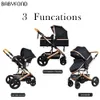 Babyfond High Landscape Baby Stroller 3 in 1 바스켓에 앉을 수 있습니다