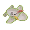 1 conjunto de cerâmica de aviões bebê aprender pratos bebê comida jantar placas pálete + garfo + colher mesa de mesa g1210