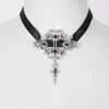 Chokers Женская коляска воротник готический панк -панк сексуальный кружево бархатный колье ожерелье подвесной вампир Джокер Хэллоуин Ювелирные аксессуары Morr22