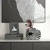 Vasen Kreative Schwarz Weiß Gestreifte Keramik Vase Europäischen Minimalismus Wohnzimmer Desktop Blume Ornamente Nordic Dekoration Hause