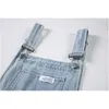 Overaller Pants Suspender Jeans Spring Plus Size Streetwear Baggy Braces Vintage Blue Mom Denim Trouser 210809