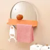 Hooks & Rails Kitchen Hanging Hook With Lid Holder Wall Mounted Adhesive Utensil Towel Hanger Tools Storage Accessories Sale