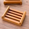 200pcs/lot Bamboo Soap Dishes Tray Holder Storage Soap Rack Plate Box Container Bathroom Japanese style soap box