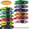 Veiligheidsgebroken kattenhonden kragen 12 kleuren reflecterende nylon pet puppy kleine honden kitten catcollar met kleurrijke bel wll15